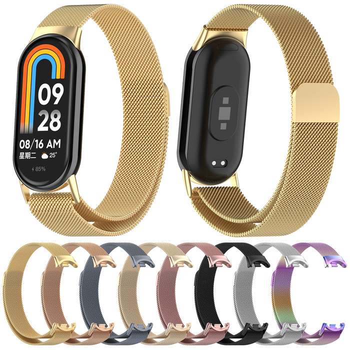 For Xiaomi Smart Band 9 / 9 NFC Milan Magnetic Stainless Steel Watch Band(Gold)
