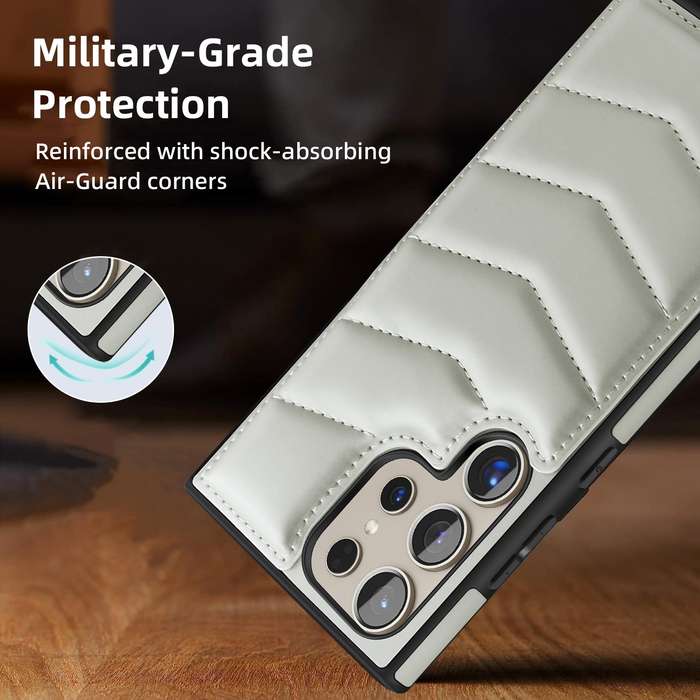 For Samsung Galaxy S24 5G Down Jacket Card Bag Holder MagSafe Phone Case(Grey)