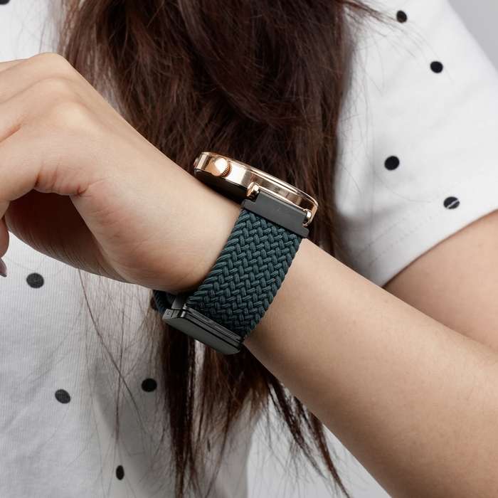 For Huawei Watch 2 20mm Magnetic Buckle Braided Watch Band(Forest Green)