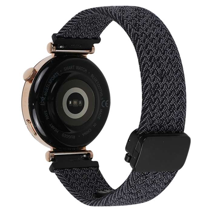 For Amazfit GTS Magnetic Buckle 20mm Braided Watch Band(Graphite Black)