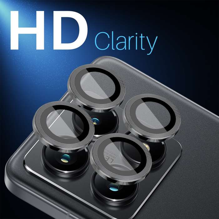 For Xiaomi 14T Pro 5G NORTHJO Camera Lens Protector CD Metal Ring Tempered Glass Film(Black)