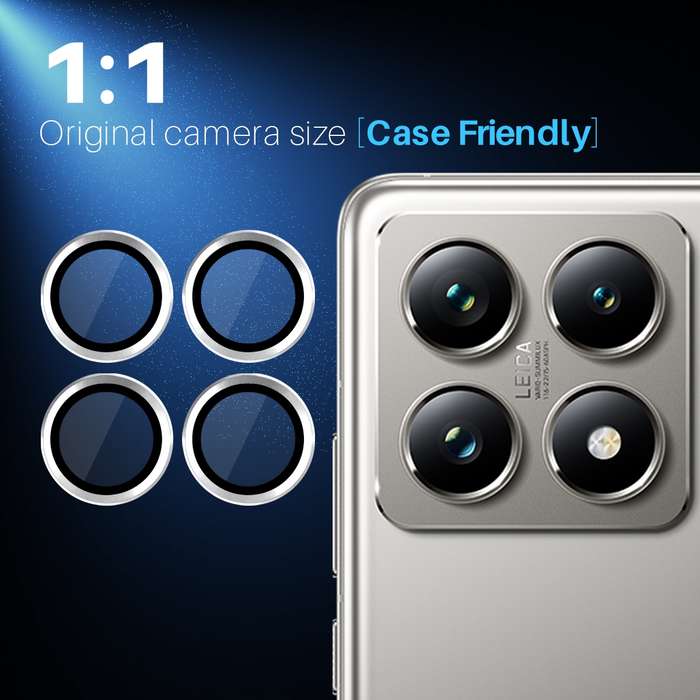 For Xiaomi 14T Pro 5G NORTHJO Camera Lens Protector CD Metal Ring Tempered Glass Film(Black)
