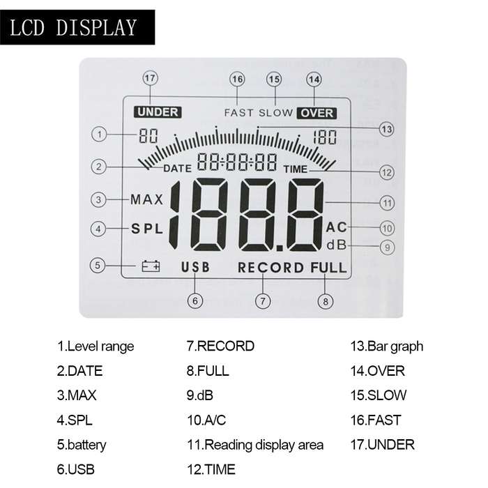 GM1357 Handy Digital Sound Level Meter Noise Meter
