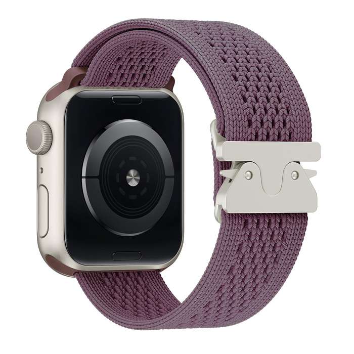 For Apple Watch 46mm / 49mm / 45mm / 44mm Parachute Buckle Knitted Nylon Watch Band(Smokey Purple)