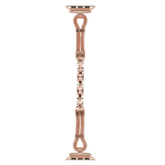 For Apple Watch 46mm / 49mm / 45mm / 44mm Copper Chain Metal Watch Band(Rose Gold)