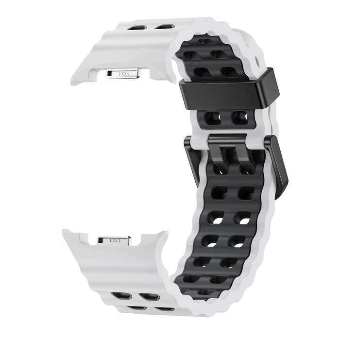 For Samsung Galaxy Watch 8 40 / 44mm Ocean Style Quick Release Buckle Two Color Silicone Watch Band(