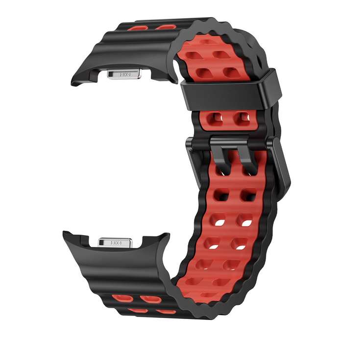 For Samsung Galaxy Watch 8 40 / 44mm Ocean Style Quick Release Buckle Two Color Silicone Watch Band(