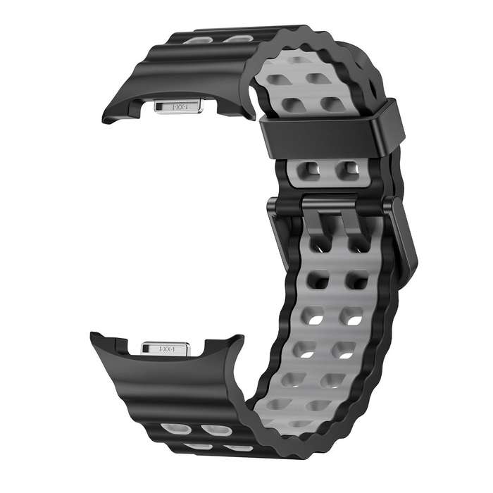 For Samsung Galaxy Watch 8 40 / 44mm Ocean Style Quick Release Buckle Two Color Silicone Watch Band(