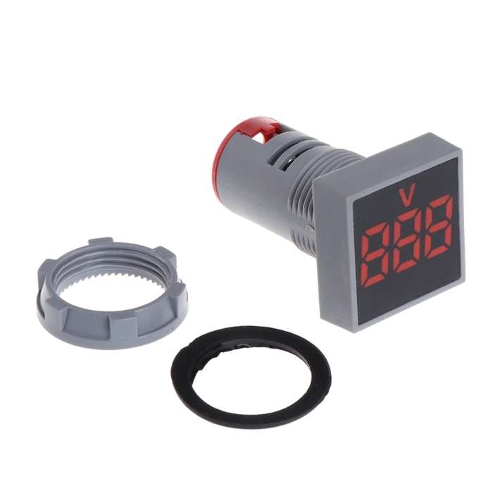AD101-22VMS Mini AC 50-500V Voltmeter Square Panel LED Digital Voltage Meter Indicator(White)
