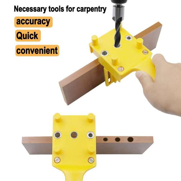 Straight Hole Punching Positioner Woodworking Tools(Yellow)