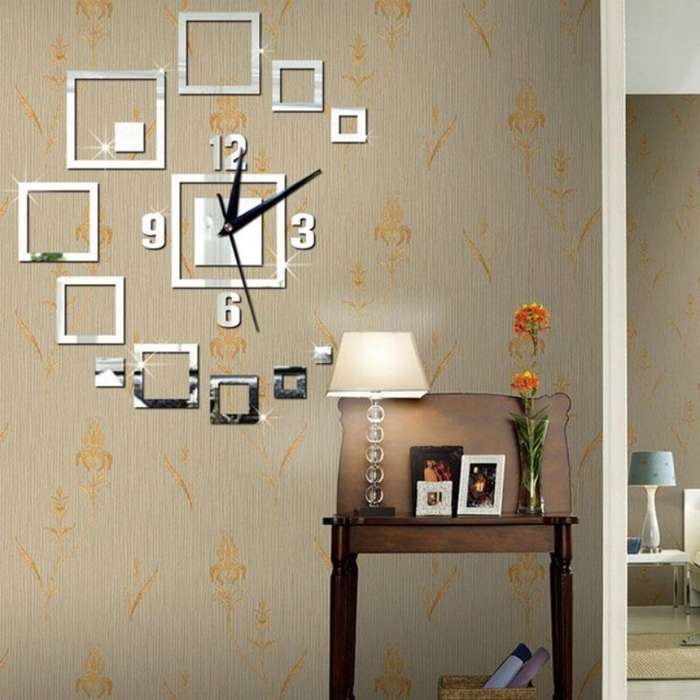 Wall Clocks Mirror 3D Stereo Acrylic Living Room Bedroom Decoration Wall Clock Fashion DIY Creative