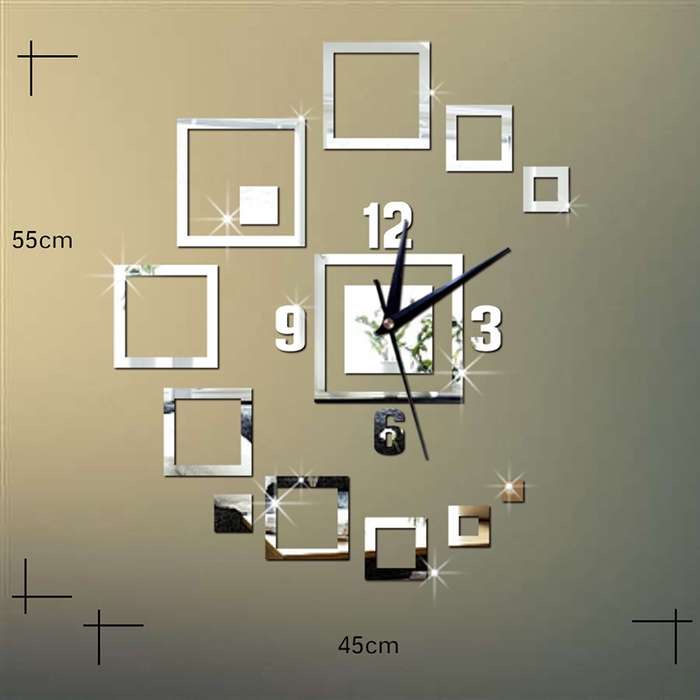 Wall Clocks Mirror 3D Stereo Acrylic Living Room Bedroom Decoration Wall Clock Fashion DIY Creative