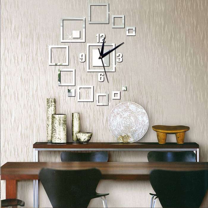 Wall Clocks Mirror 3D Stereo Acrylic Living Room Bedroom Decoration Wall Clock Fashion DIY Creative