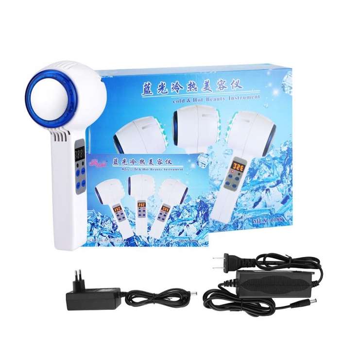 Face Care Device Hot Cold Hammer Cryotherapy Blue Photon Acne Treatment Skin Beauty Massager Lifting