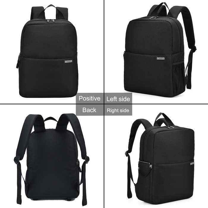 CADeN L4 Double-layer Casual Computer Backpack Multi-function Digital Camera Bag (Black)