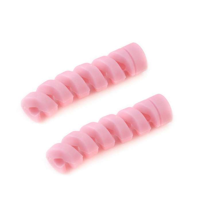 4pcs Spiral Style Silicone Data Cable Protective Cover Anti-wire Break Winder(Black)