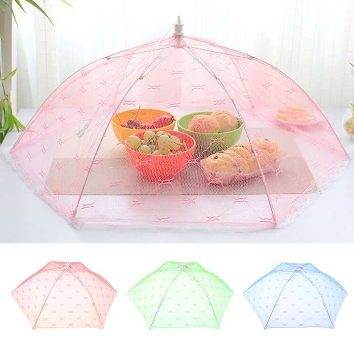 Lace Folding Dish Cover Mesh Cover Dish Dust-proof Printing Food Cover Fly-proof Cover Food Cover Ra