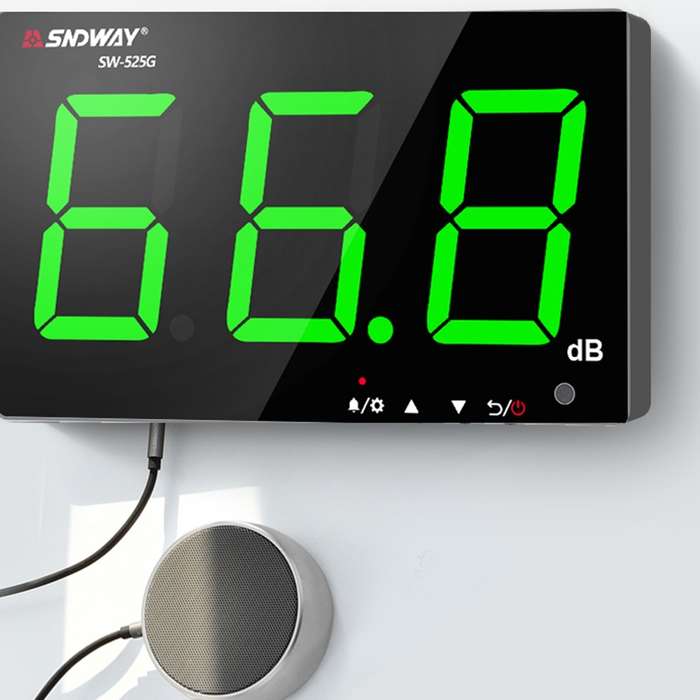 SNDWAY Wall-mounted 30~130dB Large Screen Digital Display Noise Decibel Monitoring Testers, Specific
