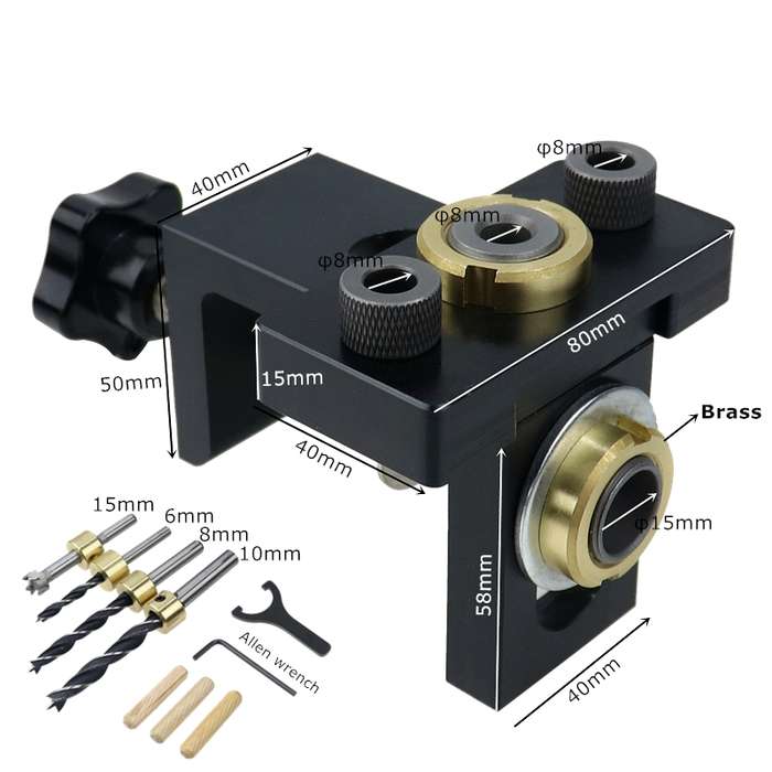 10 In 1 Straight Hole Punch Locator Dowels Locator Furniture Puncher Connector Puncher
