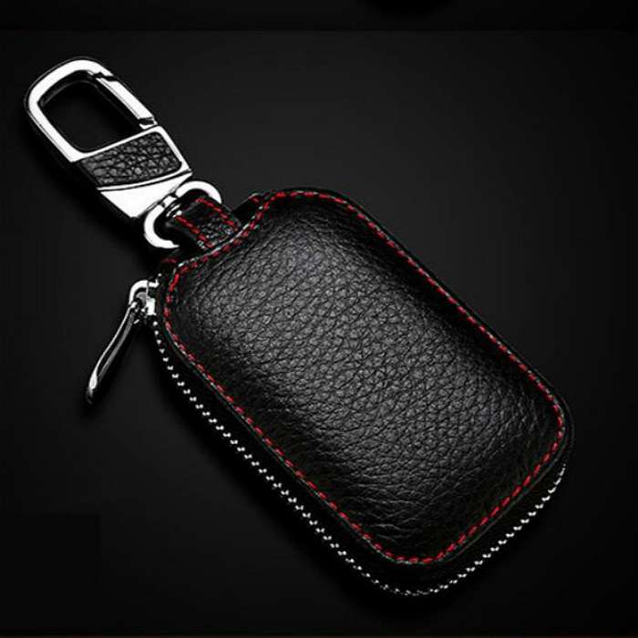 Multifunctional Hook Up Leather Car Key Bag(Black)