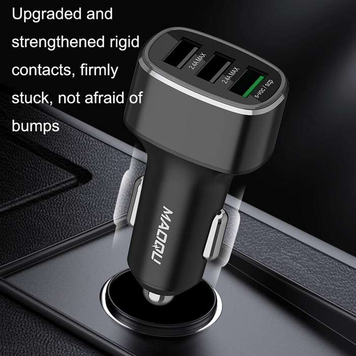 QIAKEY GT780 3 USB Ports Fast Charge Car Charger(Black)