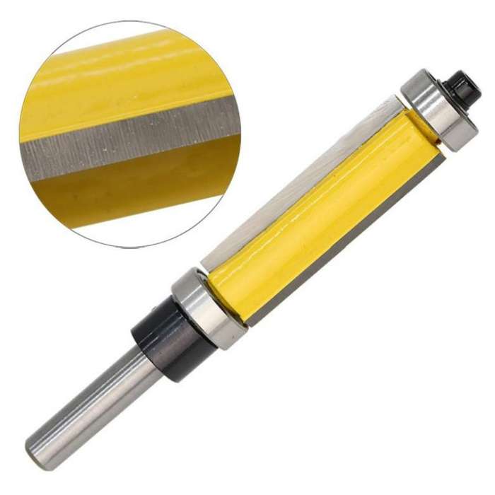 Double Bearing Trimming Knife Woodworking Milling Cutter, Style:1/4x1/2x25cm Black