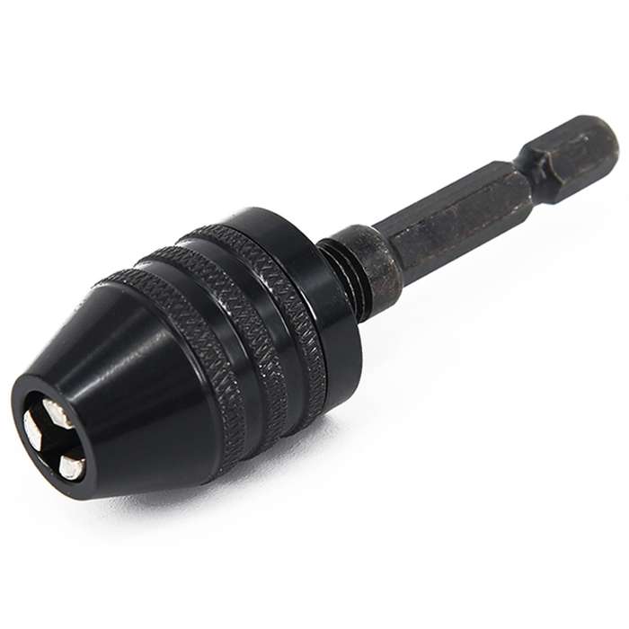 Hex Shank Mini Drill Chuck Conversion Three Jaw Chuck Power Tool, Model:Hex Shank Black Chuck (0.3-3