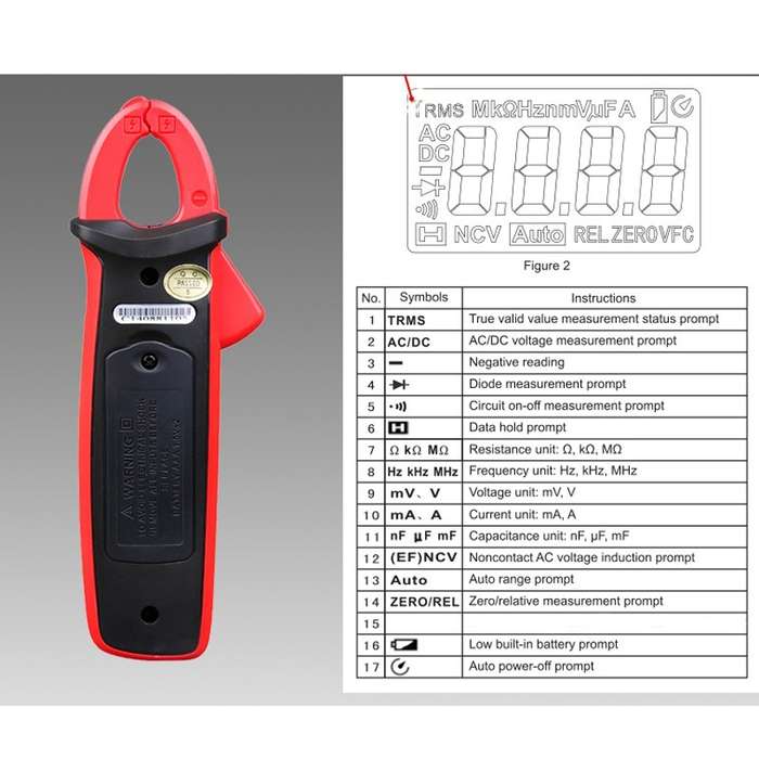 UNI-T UT210D 200A Digital Clamp Meter AC DC Voltage Detector