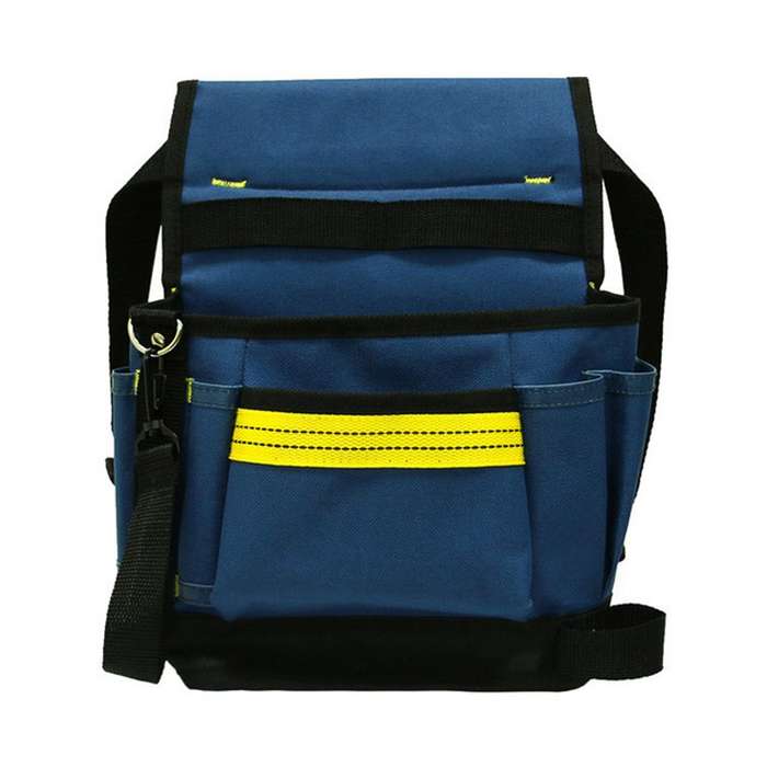 Electrician Maintenance Adjustable Multi-pocket Hardware Tool Belt Bag Multi-function Storage Bag(Bl