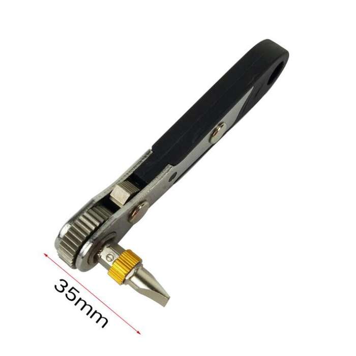 19 In 1 1/4 Ratchet Wrench Bit Set Mini Bit Set Manual Wrench, Color:Black Handle