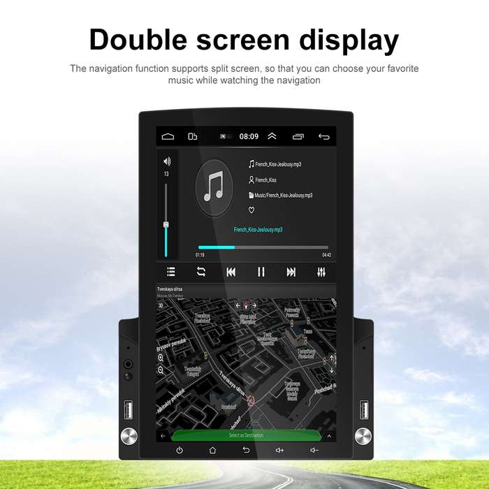 9.7 inch Vertical Screen HD 2.5D Glass Car MP5 Player Android Navigation All-in-one Machine, Specifi