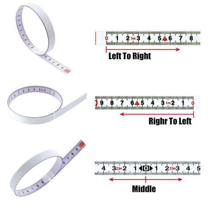 5m Sticky Scale Steel Ruler with Glue Scale Tape Measure Self-adhesive Ruler, Specification:Positiv