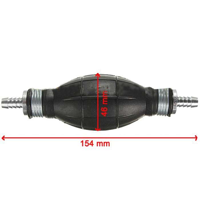 Universal Car Boat Motor Motorcycle Gasoline Pump Spherical Rubber Manual Fuel Pump, Size:8mm(Black)