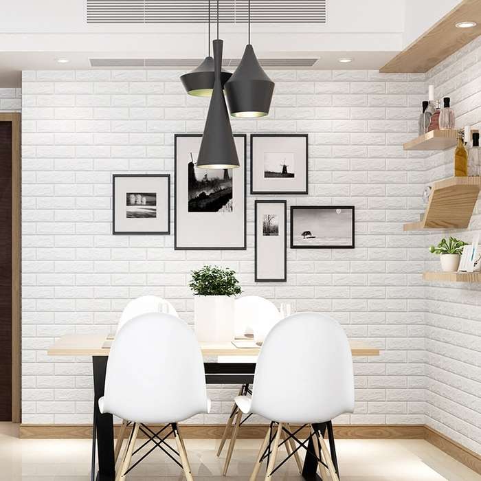 2 PCS Self Adhesive Waterproof TV Background Brick Wallpapers 3D Wall Sticker Living Room Wallpaper