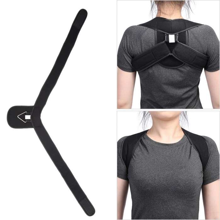 Adjustable Upper Back Shoulder Support Posture Corrector Adult Corset Spine Brace Back Belt, Size:M