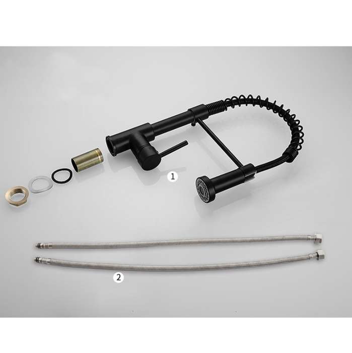 Kitchen Faucet Hot & Cold Water Tank Valve Sink Faucet, Specification: Black Model