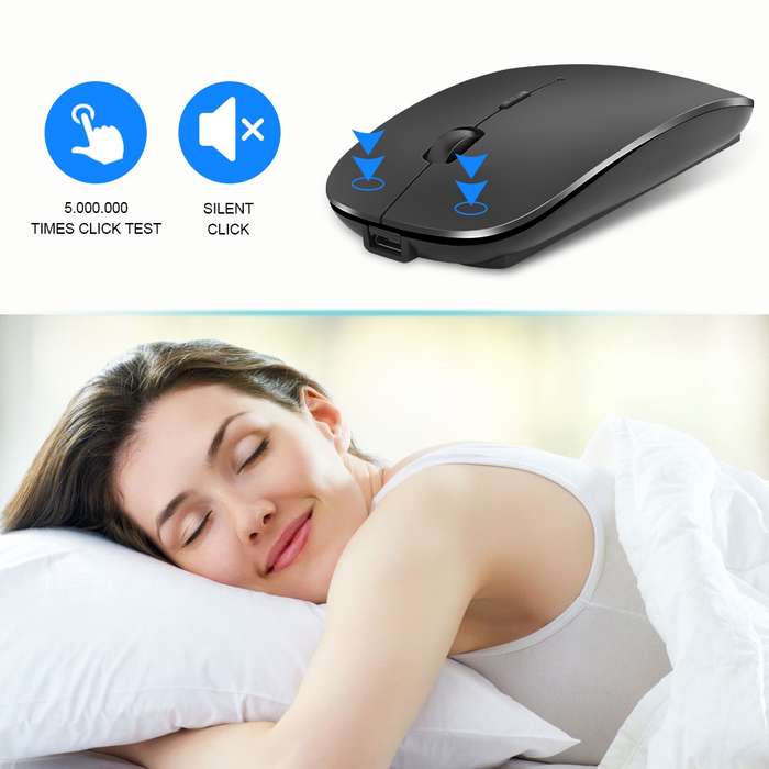iMICE E-1300 4 Keys 1600DPI Luminous Wireless Silent Desktop Notebook Mini Mouse, Style:Dual-modes
