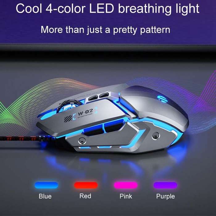 Inphic PW2 4000 DPI 6 Keys Home Office Luminous Macro Programming USB Computer Mechanical Game Wire