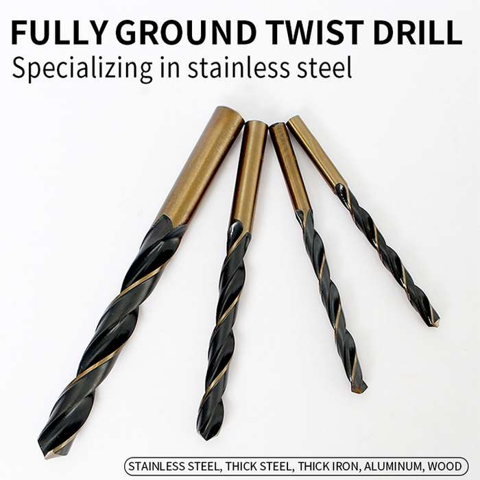5 PCS 12.5mm Steel Plate High-Speed Steel 4341 Black Yellow Twist Drill