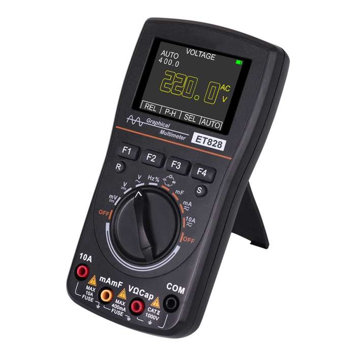 ET828 2 In 1 2 In 1 Oscilloscope Multimeter 2.4 Inch Color Screen Meter Digital Resistance Frequency