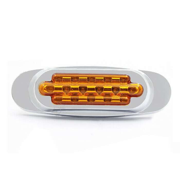 12-24V 16 LEDs Electroplating Side Lights Side Tail Lights Cargo Truck Modification Light, Colour: Y