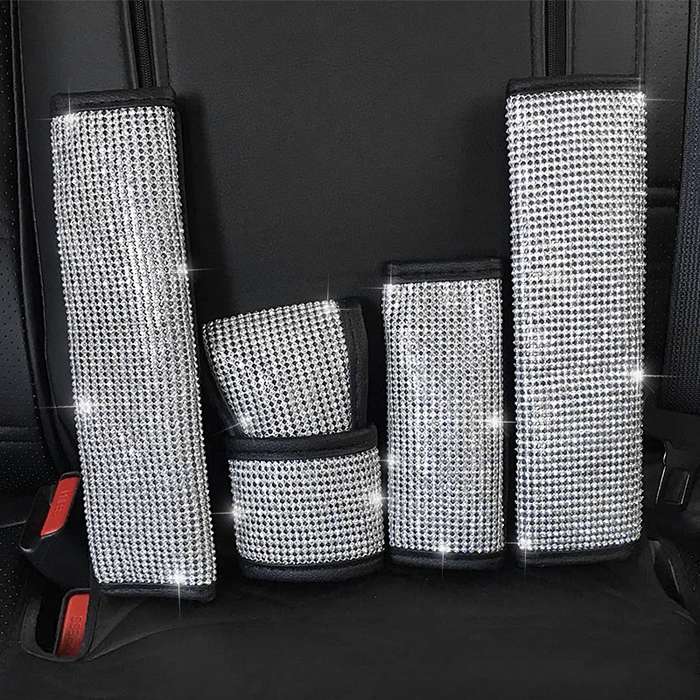 2 PCS Car Diamond-Studded Interior Products Personalized Protective Sleeve Gear Cover