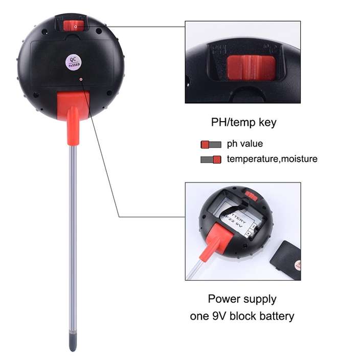 Five-In-One Soil Meter PH Humidity Temperature Photometry Detector PH Photometry Multifunctional Det
