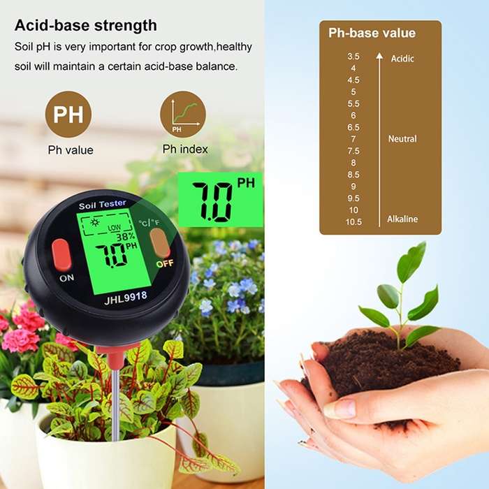 Five-In-One Soil Meter PH Humidity Temperature Photometry Detector PH Photometry Multifunctional Det