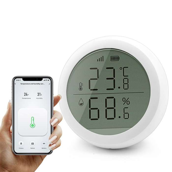 LQ-698 Tuya Smart Home Wireless Temperature And Humidity Detector Sensor, Need to be used with Gatew
