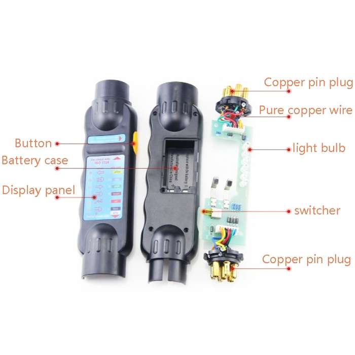 TS170E-Z 12V Car Resistance Trailer Plug Socket Trailer Tester Connector Recorder With 2 Conversion
