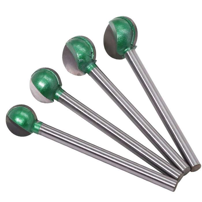 4PCS/Set 6 Handles Spherical Carving Knife Woodworking Straight Handle Grinding Head