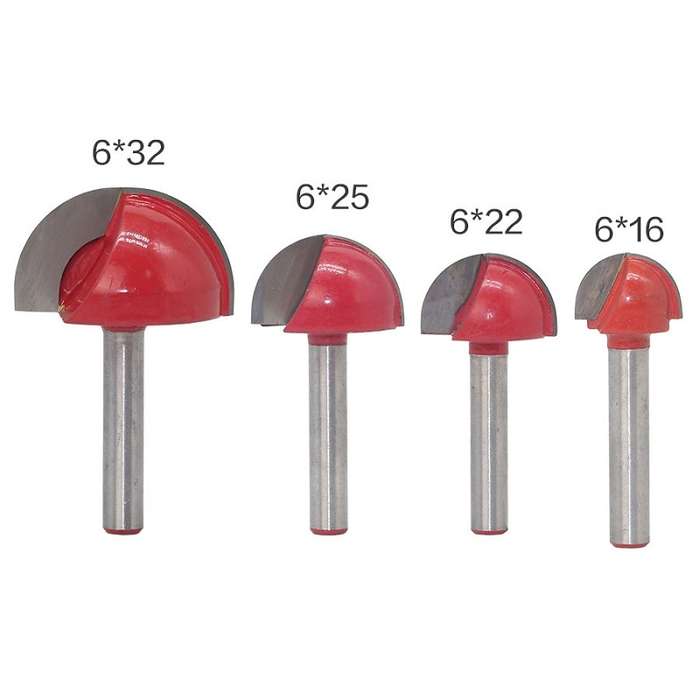 4 PCS/Set 16-32mm 6 Shank Lace Round Cutter Woodworking Relief Milling Cutter