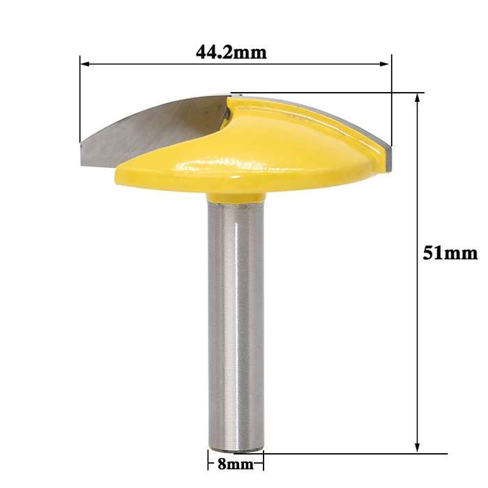 8-Handle Thin Flat-Bottomed Cutter Woodworking Milling Cutter