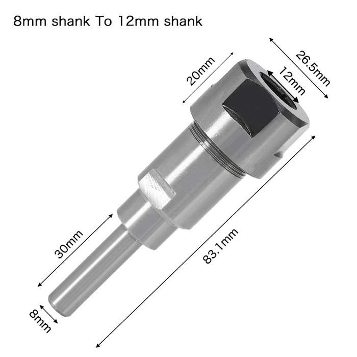 8mm To 12mm Engraving Trimming Machine Extension Pole Converter